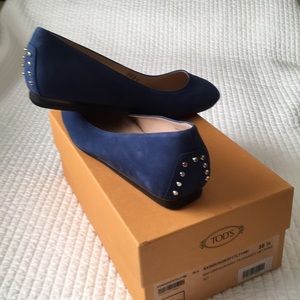 Tod’s Ballerina Gomma flats Size 38.5 Blue